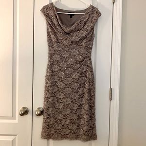 Sequin Cocktail Dress, Mauve, Size 6